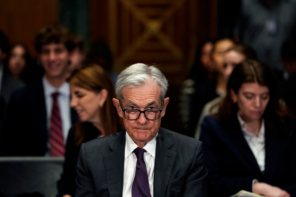 Jerome Powell testifying before the Senate.