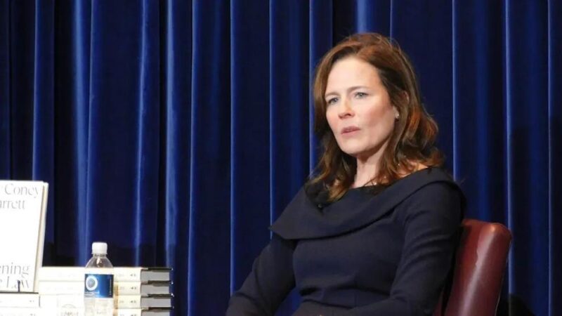 U.S. Supreme Court Justice Amy Coney Barrett speaks during an event at the Ronald Reagan Presidential Library and Museum in Simi Valley, Calif., Sept. 9, 2025. Photo: Dave Mason / The Center Square
