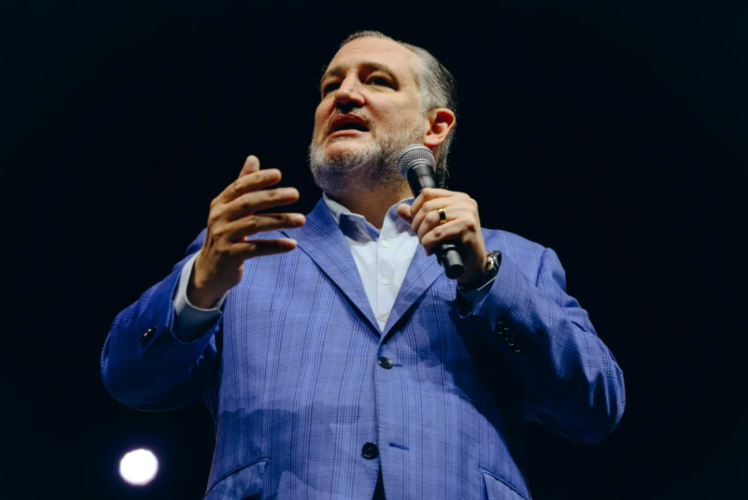 U.S. Sen. Ted Cruz speaks at the George R. Brown Convention Center in Houston during the 2026 Texas Republican Convention on June 13, 2026. Manoo Sirivelu for The Texas Tribune